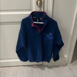 Patagonia Deep Blue Synchilla Fleece with Red Trim